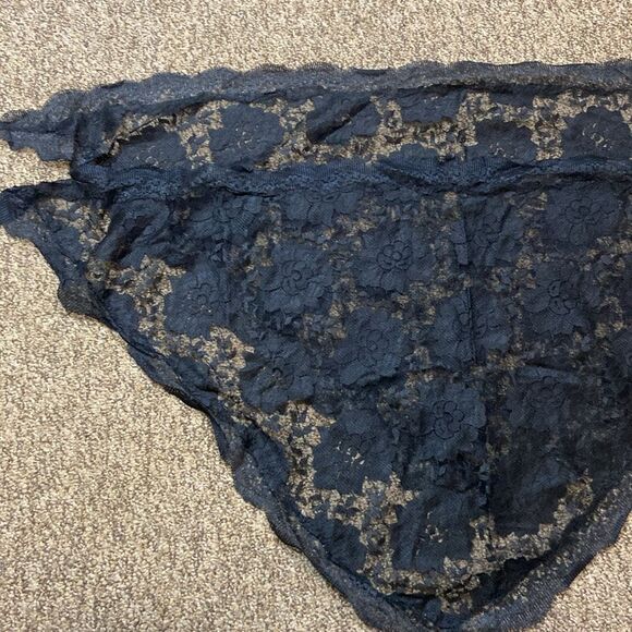 N. Arellano Vintage Set 2 Elegant Black Lace Accessories Set Bandannas - Picture 4 of 11